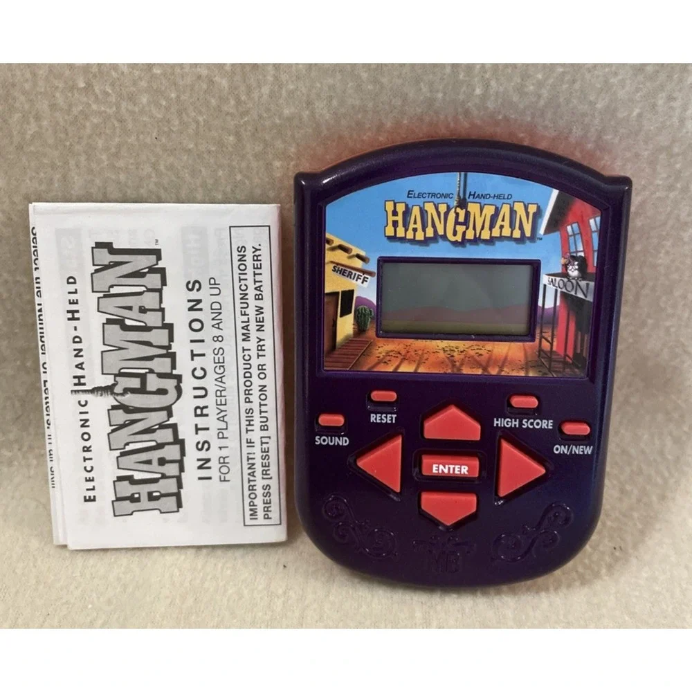 Portable Hangman Game 1995 Milton Bradley Handheld Electronic Vintage - Tested